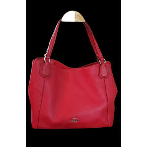 Red Coach Edie 28 shoulder bag.